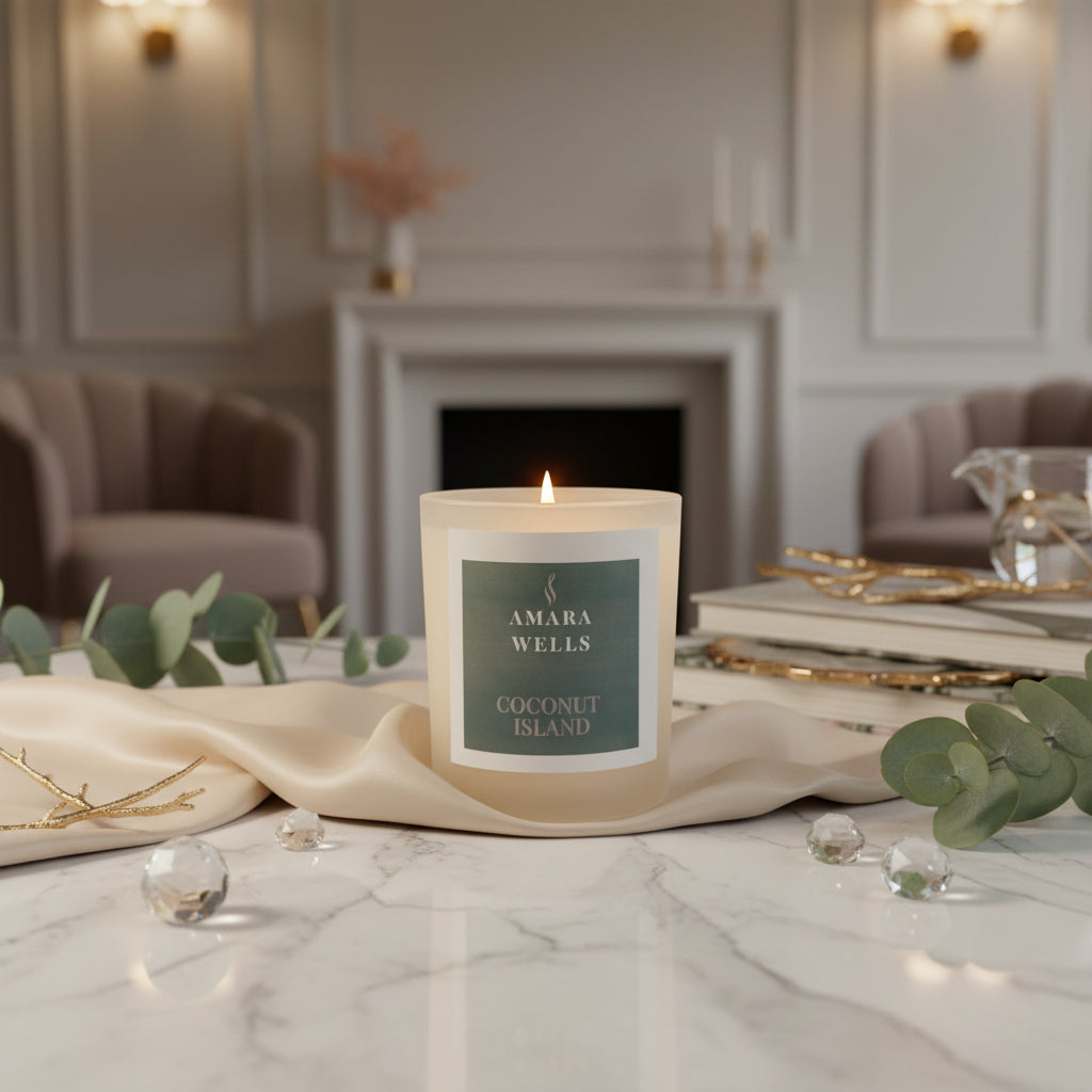 Coconut Island - scented soy wax candle - Amara Wells - Scotland