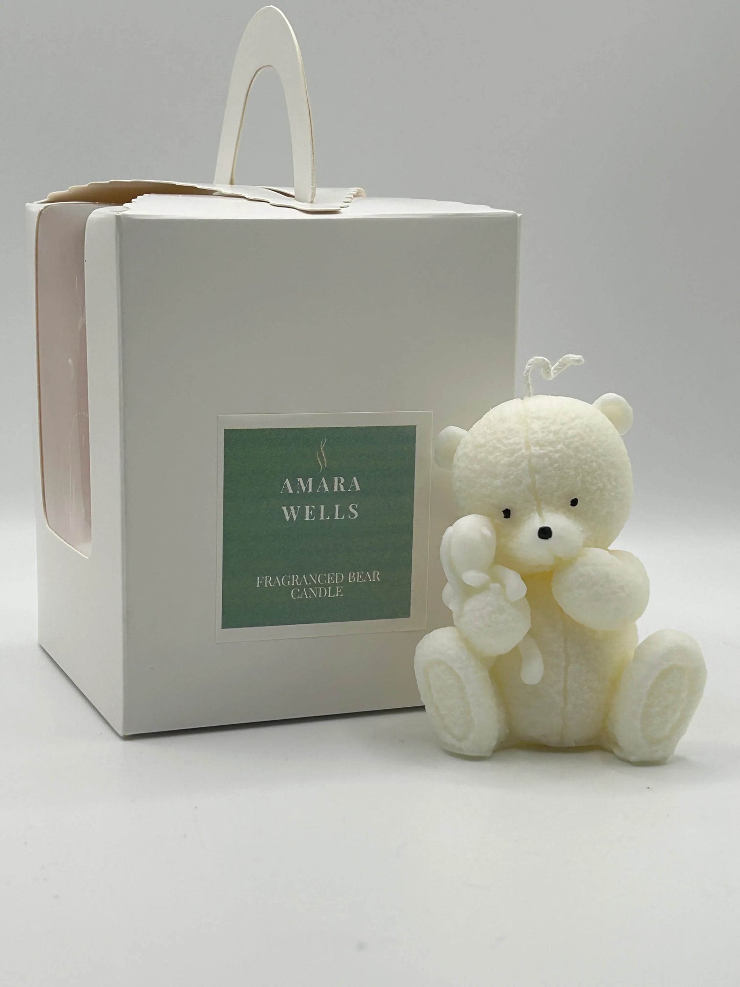 Soy Wax Scented Bear Candle - Baby Powder - Amara Wells