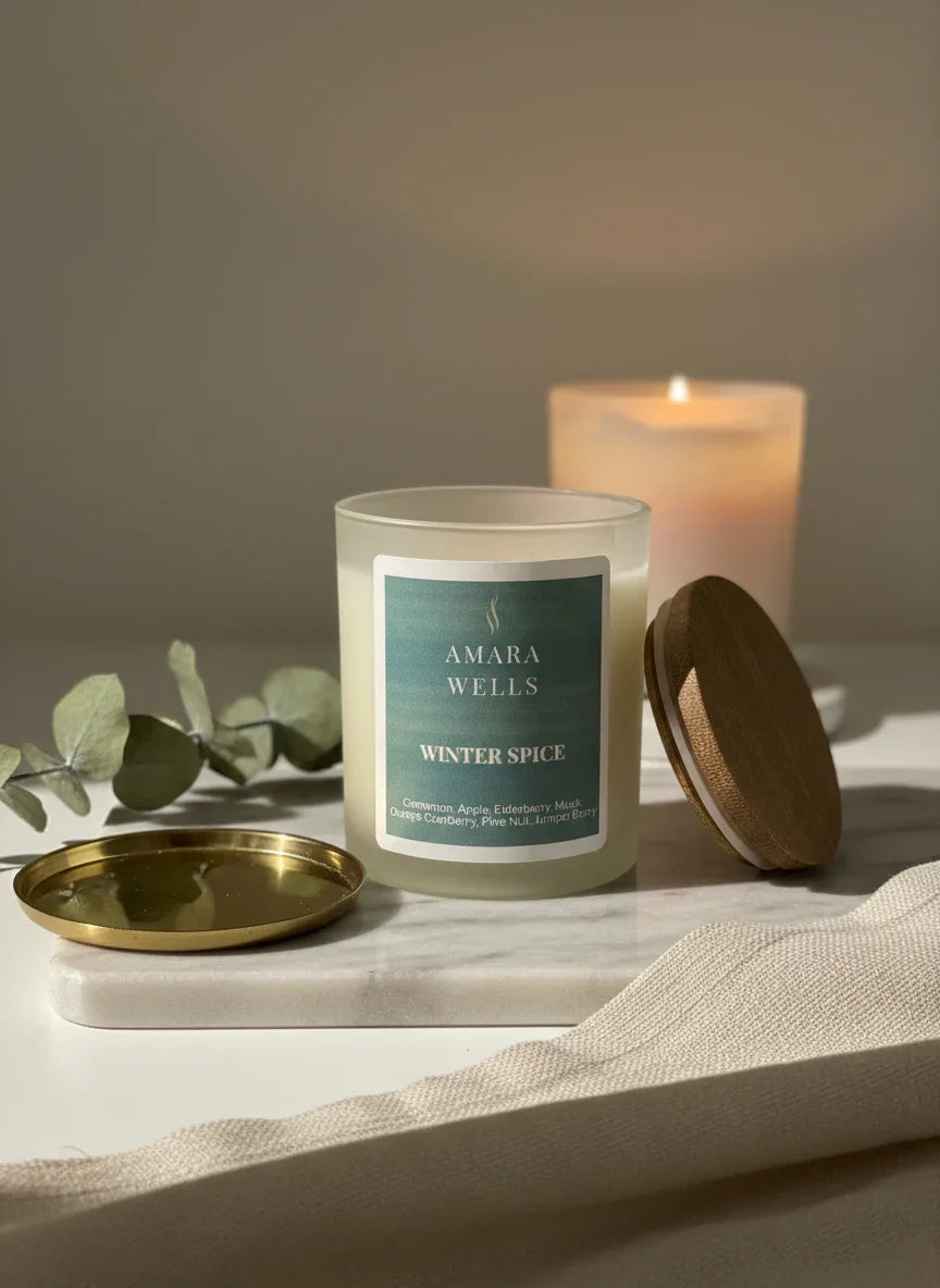Winter Spice scented soy wax candle - Amara Wells